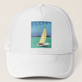 cowes isle of wight travel poster print. trucker hat