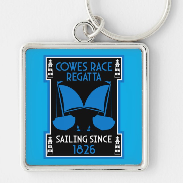 Cowes Isle of Wight Yacht Regatta Key Ring (Front)