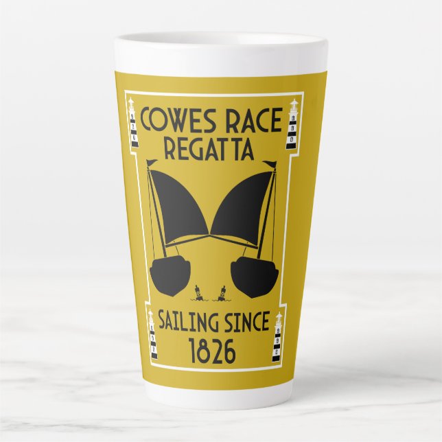 Cowes Isle of Wight Yacht Regatta Latte Mug (Front)