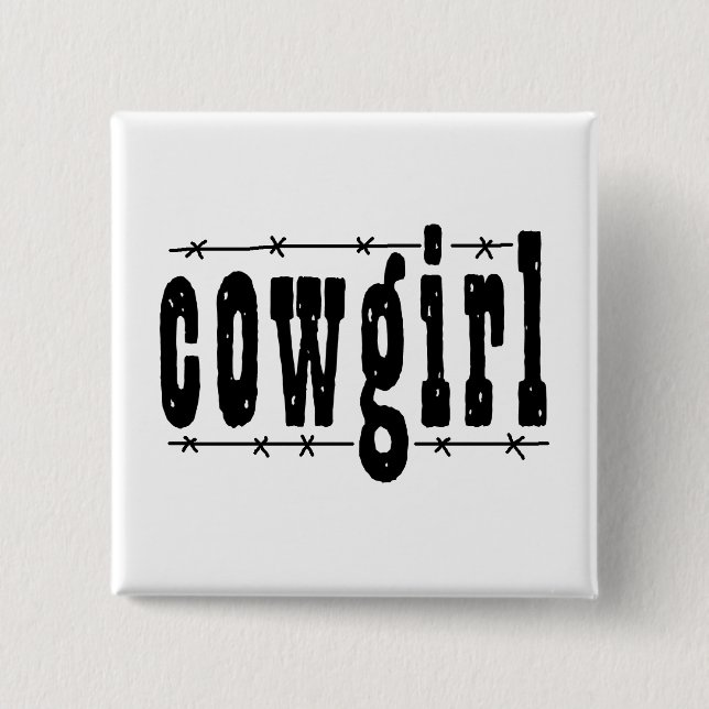 Cowgirl 15 Cm Square Badge (Front)