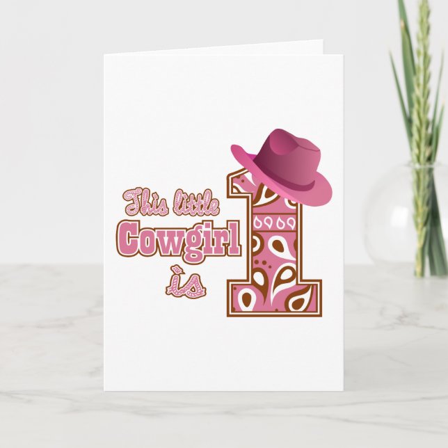 Cowgirl 1st Birthday Card (Front)