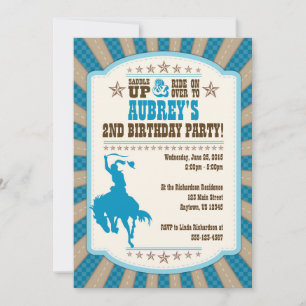 Cowgirl 2nd Birthday Party Girl Invitation