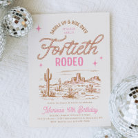 Cowgirl 40th Rodeo Birthday Invitation
