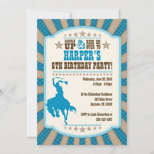 Cowgirl 6th Birthday Party Girl Invitation