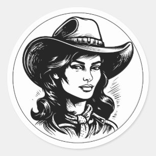 Cowgirl Aesthetic Round Sticker