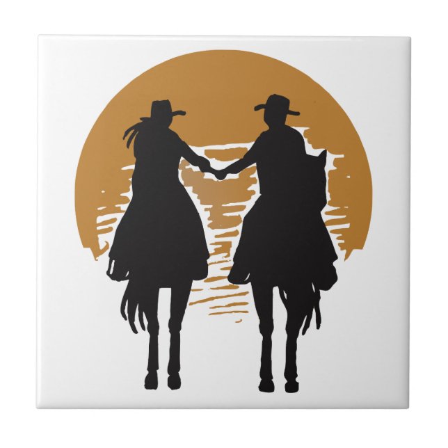 Cowgirl and Cowboy Tile (Front)