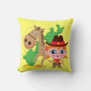 Cowgirl and Horse Cushion