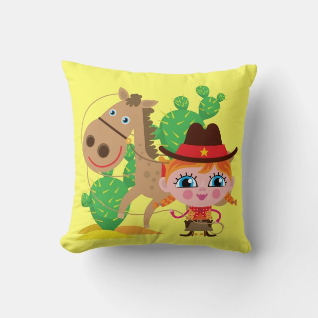 Cowgirl and Horse Cushion (Front)