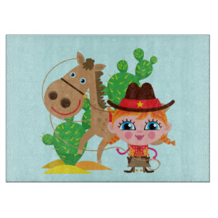 Cowgirl and Horse Cutting Board