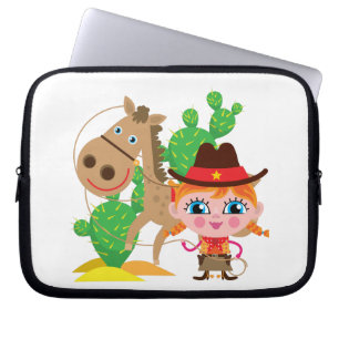 Cowgirl and Horse Laptop Sleeve