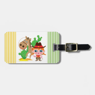 Cowgirl and Horse Luggage Tag