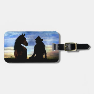 Cowgirl and Horse Luggage Tag