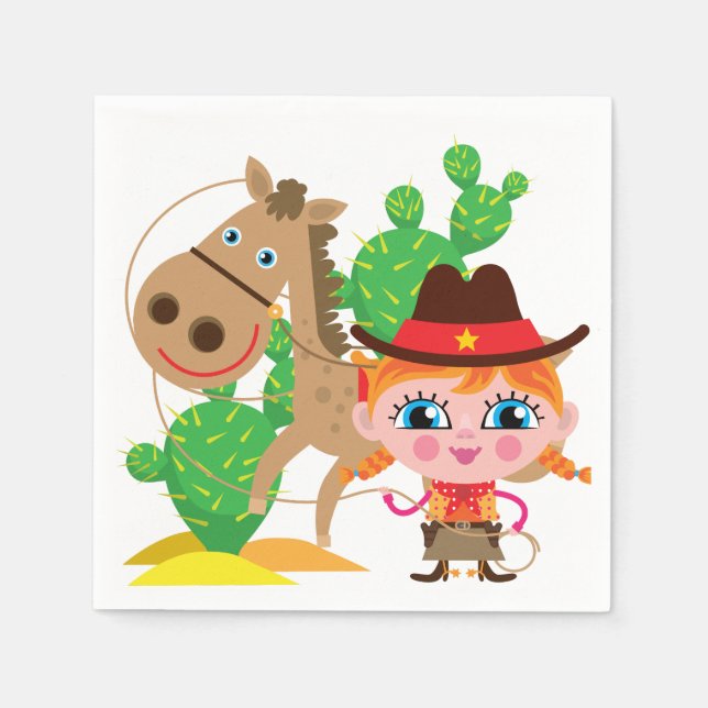 Cowgirl and Horse Napkin (Front)