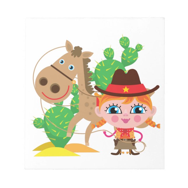 Cowgirl and Horse Notepad (Front)