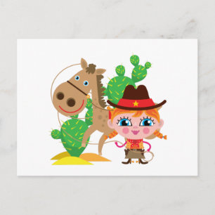 Cowgirl and Horse Postcard