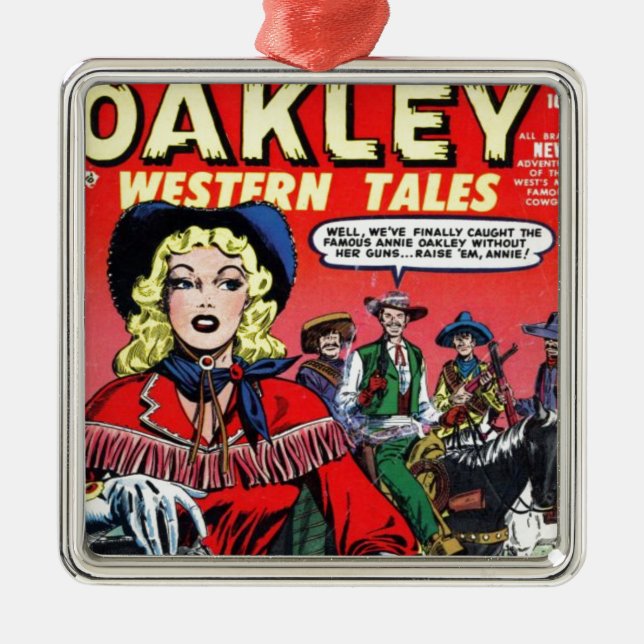 Cowgirl Annie Oakley Metal Tree Decoration (Front)