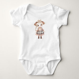 Cowgirl Baby Sheep Lamb Dressed UP Bodysuit