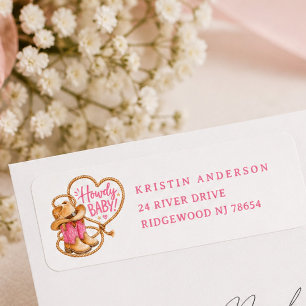 Cowgirl Baby Shower Address Label