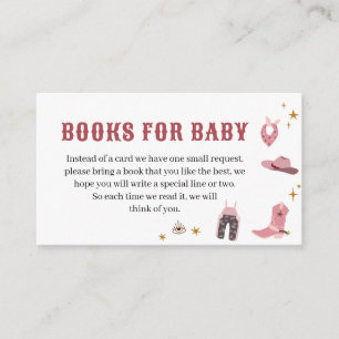 Cowgirl Baby Shower Books for Baby Enclosure Card