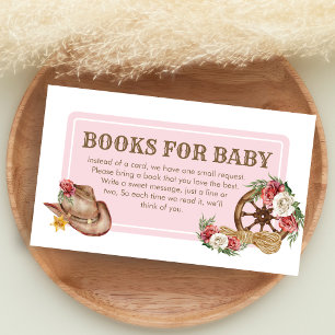 Cowgirl Baby Shower Books for Baby Enclosure Card
