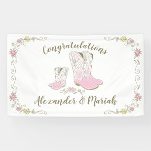 Cowgirl Baby Shower Country Western Pink Girl Banner