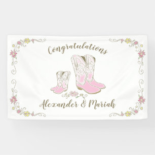 Cowgirl Baby Shower Country Western Pink Girl Banner