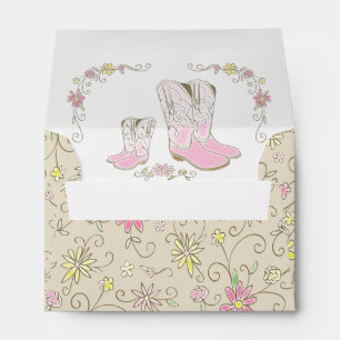 Cowgirl Baby Shower Country Western Pink Girl Envelope