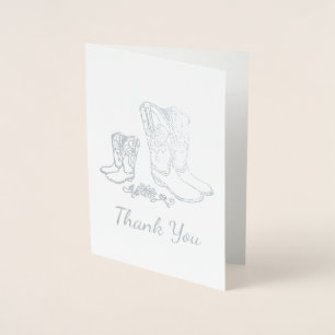 Cowgirl Baby Shower Country Western Pink Girl Foil Card