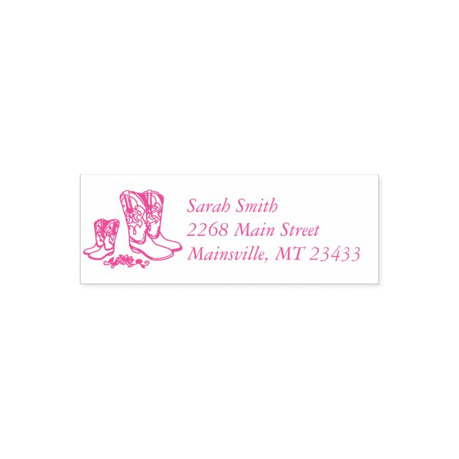 Cowgirl Baby Shower Country Western Pink Girl Self-inking Stamp (Design)