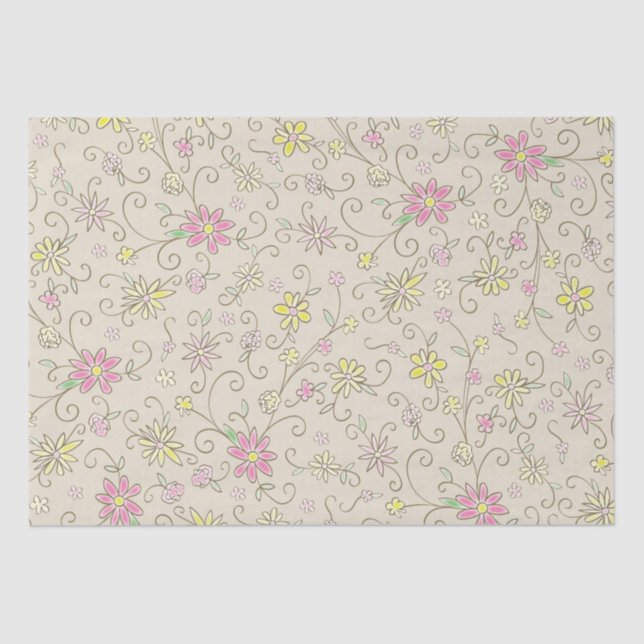 Cowgirl Baby Shower Country Western Pink Girl Tissue Paper (Front)