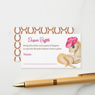 Cowgirl baby shower diaper raffle enclosure card