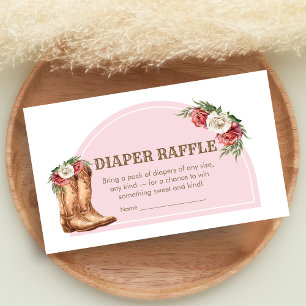 Cowgirl Baby Shower Diaper Raffle Enclosure Card