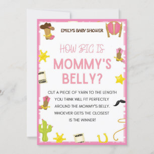 Cowgirl Baby Shower Game - Editable Name, 5x7 size Invitation