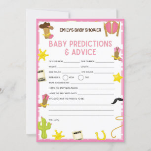 Cowgirl Baby Shower Game - Editable Name, 5x7 size Invitation