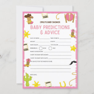 Cowgirl Baby Shower Game - Editable Name, 5x7 size Invitation