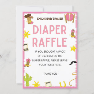 Cowgirl Baby Shower Game - Editable Name, 5x7 size Invitation