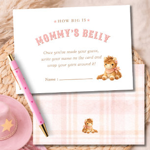 Cowgirl Baby Shower Game Guess Mummy's Belly Card
