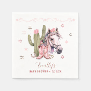 Cowgirl Baby Shower Napkins – Pink Western Theme