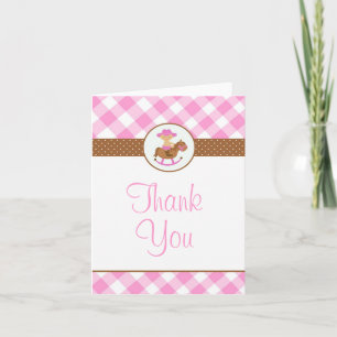 Cowgirl Baby Shower or Birthday Thank you card