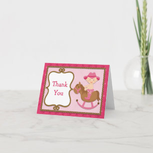 Cowgirl Baby Thank You Card