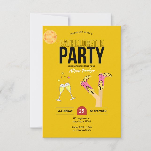 Cowgirl Bachelorette Party Invitation (Front)