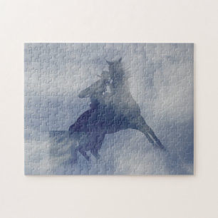 Cowgirl Barrel Racing Jigsaw Puzzle