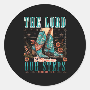 Cowgirl Bible Scripture Verse Western Jesus For Wo Classic Round Sticker