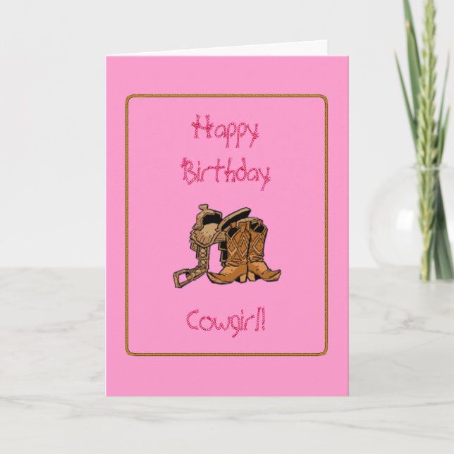 Cowgirl Birthday Card (Front)