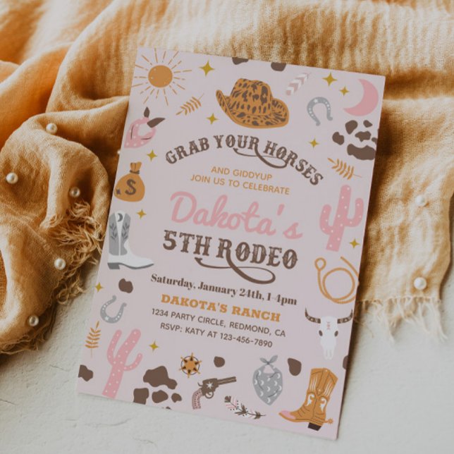 Cowgirl Birthday Invitation | 5th Rodeo Invitation (Creator Uploaded)