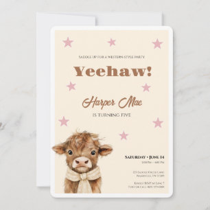 Cowgirl Birthday Invitation 5th Western Party