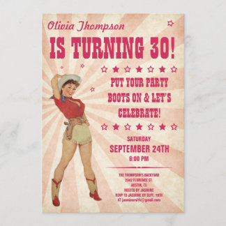 Cowgirl Birthday Invitations