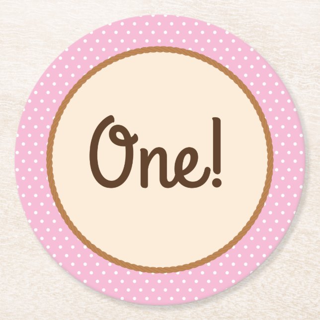 Cowgirl Birthday Party Round Paper Coaster (Front)