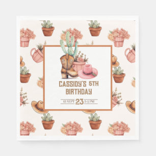 Cowgirl Birthday theme Party Wildwest Western Napkin