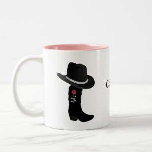 Cowgirl Black Hat & Boot Two-Tone Coffee Mug